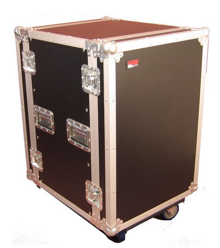 ATA Style 14-Space Rack Road Case with Locking Caster Board