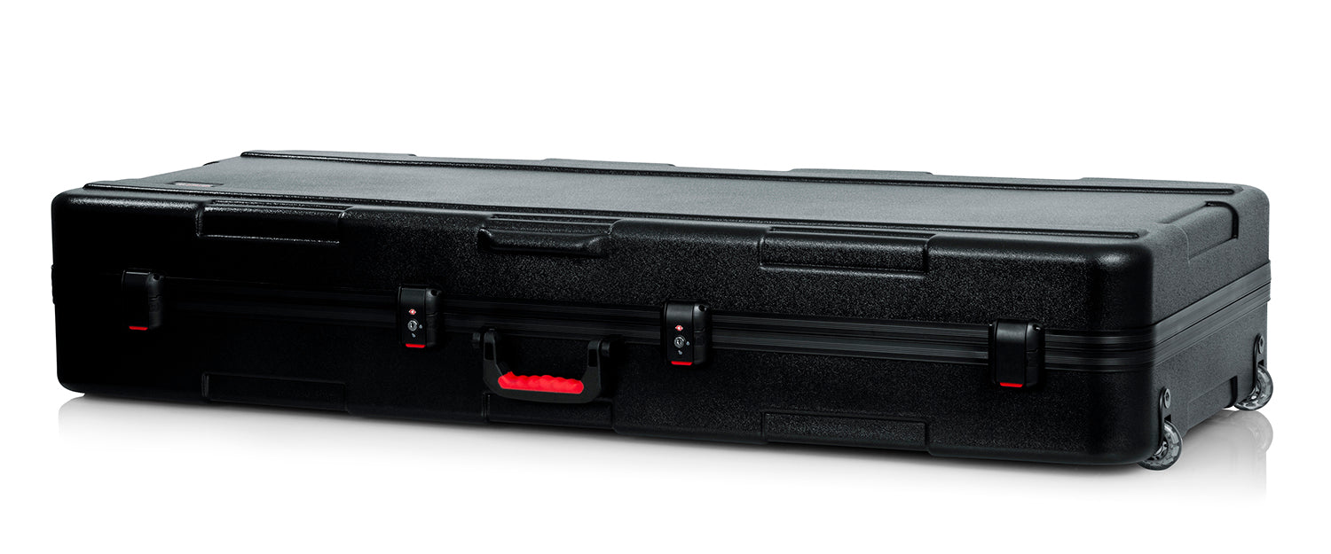 ATA Molded Utility Case for 88 Note Keyboards with Reduced Interior Depth, Extra Long, TSA Latches & Wheels